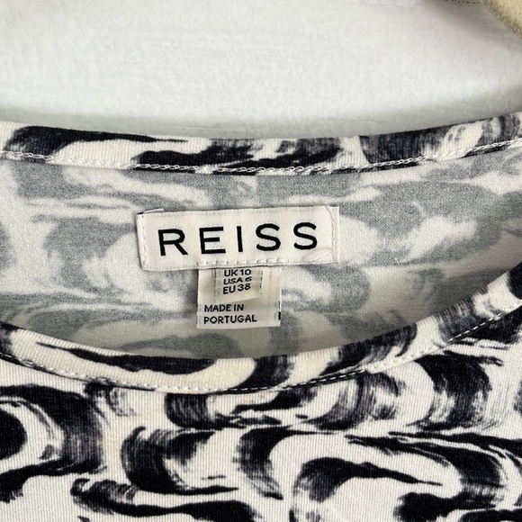 REISS Rica Print Jersey Stretch Ruched Dress - Picture 4 of 8